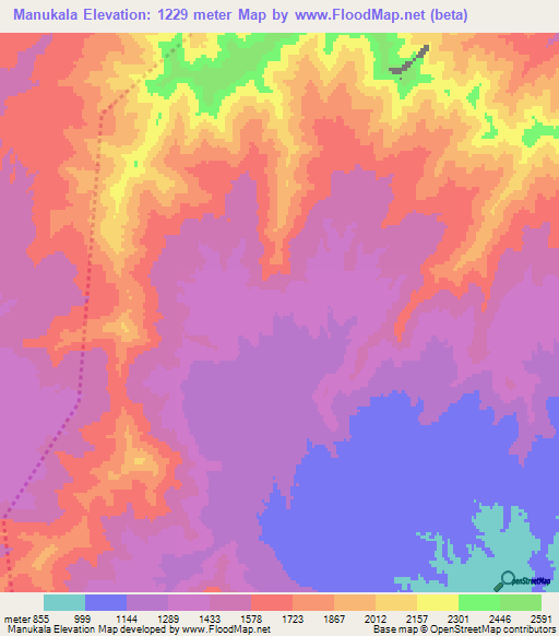 Manukala,Afghanistan Elevation Map
