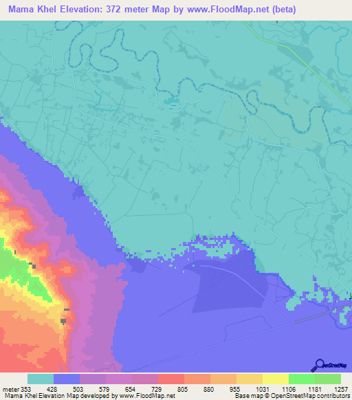 Mama Khel,Afghanistan Elevation Map