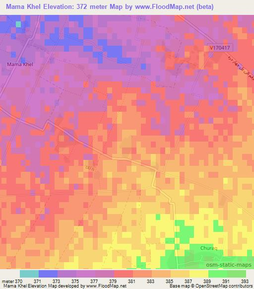 Mama Khel,Afghanistan Elevation Map