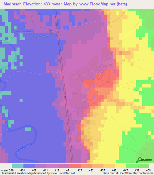 Madrasah,Afghanistan Elevation Map