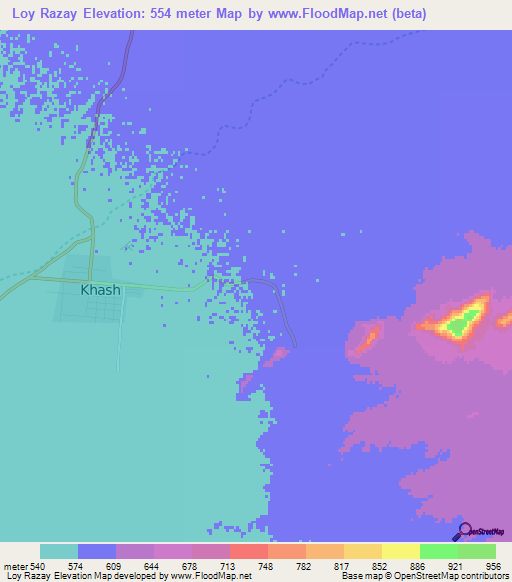Loy Razay,Afghanistan Elevation Map