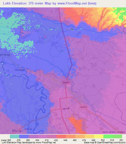 Lukh,Afghanistan Elevation Map