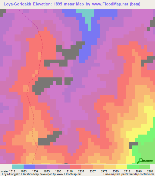 Loya-Gorigakh,Afghanistan Elevation Map