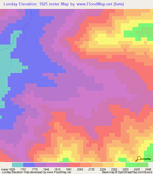 Londay,Afghanistan Elevation Map