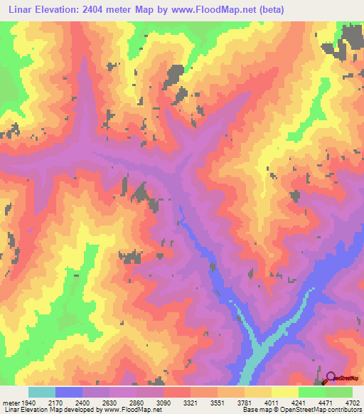 Linar,Afghanistan Elevation Map