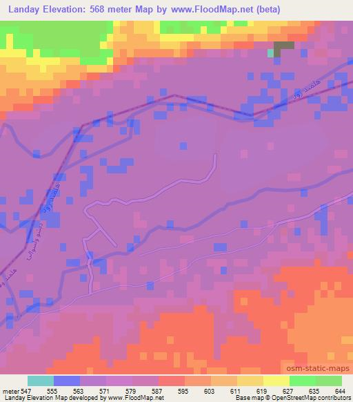 Landay,Afghanistan Elevation Map