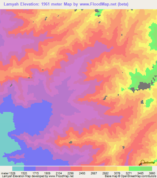 Lamyah,Afghanistan Elevation Map
