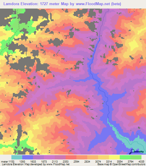 Lamdora,Afghanistan Elevation Map