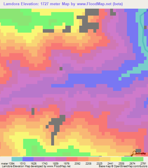 Lamdora,Afghanistan Elevation Map