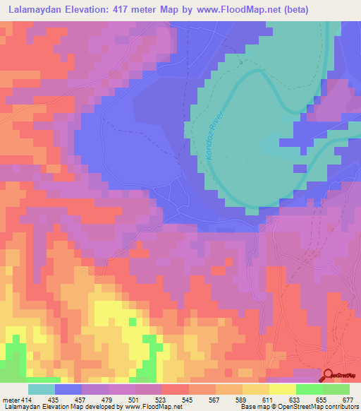Lalamaydan,Afghanistan Elevation Map