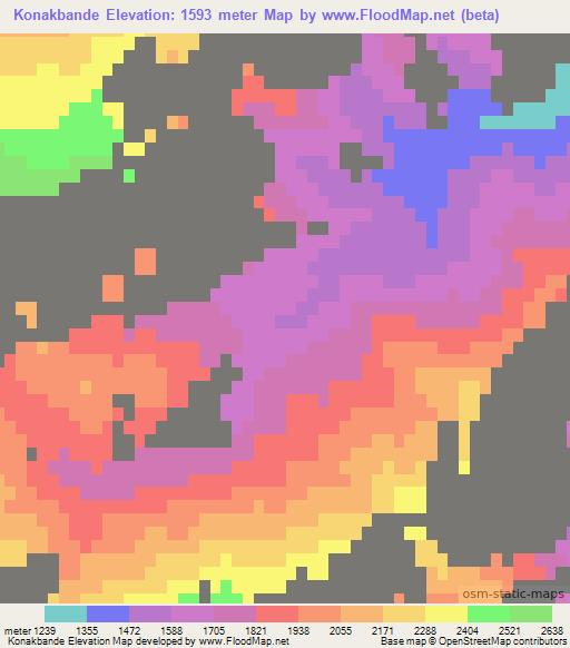 Konakbande,Afghanistan Elevation Map
