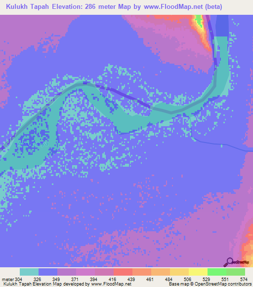 Kulukh Tapah,Afghanistan Elevation Map