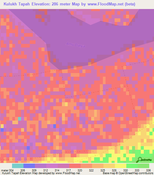 Kulukh Tapah,Afghanistan Elevation Map
