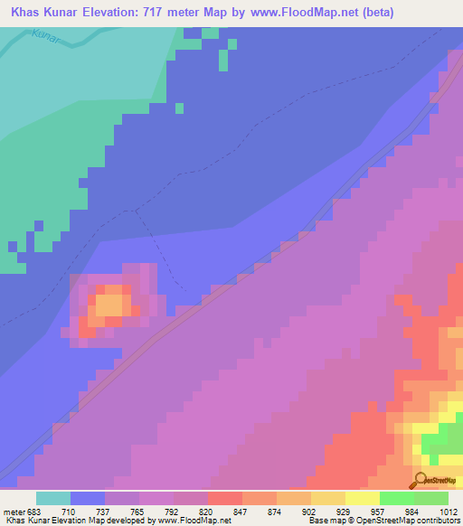Khas Kunar,Afghanistan Elevation Map