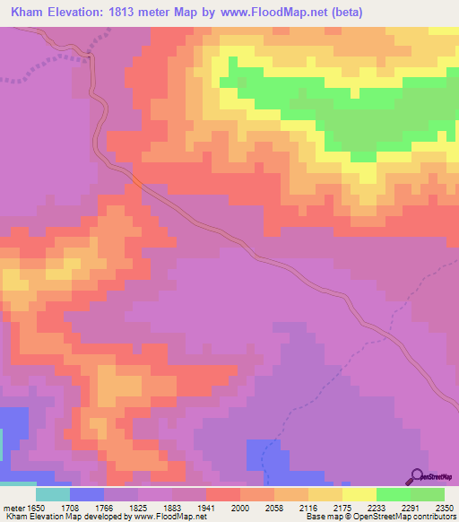 Kham,Afghanistan Elevation Map