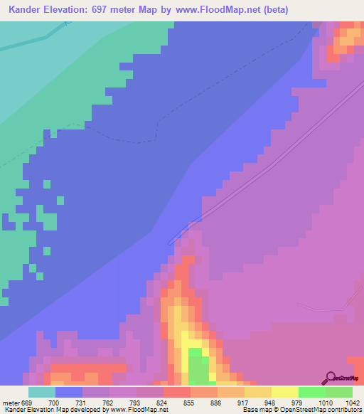 Kander,Afghanistan Elevation Map