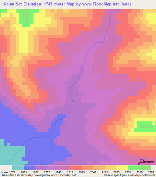 Kalan-Sat,Afghanistan Elevation Map