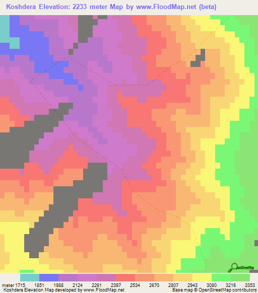 Koshdera,Afghanistan Elevation Map