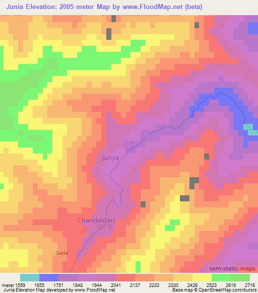 Junia,Afghanistan Elevation Map