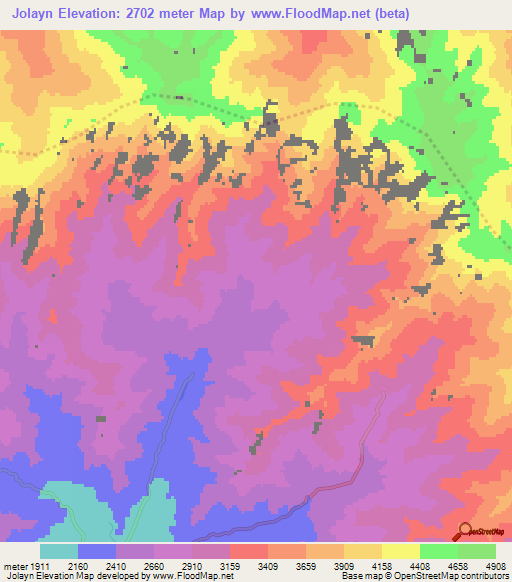 Jolayn,Afghanistan Elevation Map