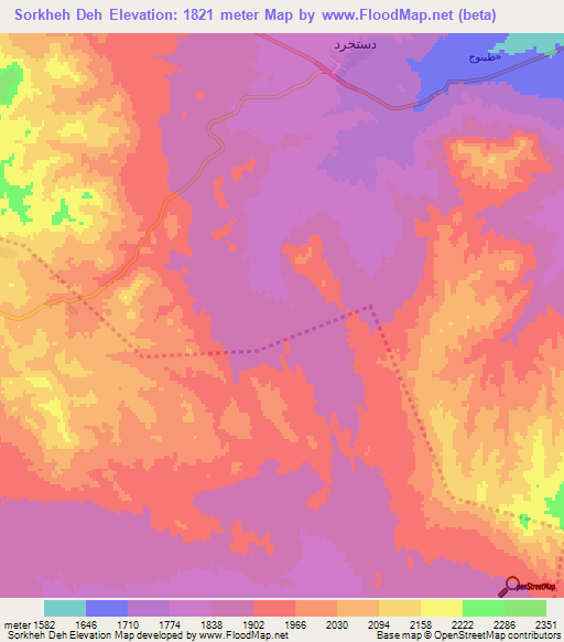 Sorkheh Deh,Iran Elevation Map