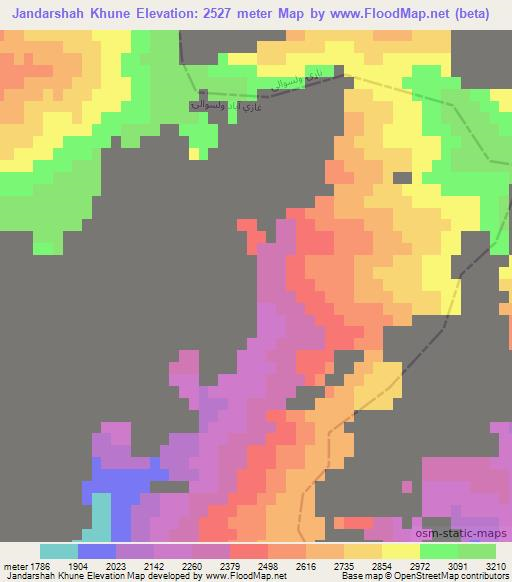 Jandarshah Khune,Afghanistan Elevation Map