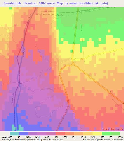 Jamalaghah,Afghanistan Elevation Map