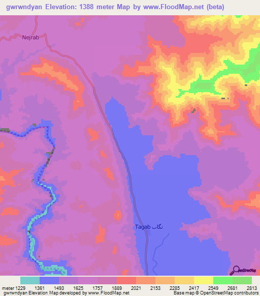 gwrwndyan,Afghanistan Elevation Map