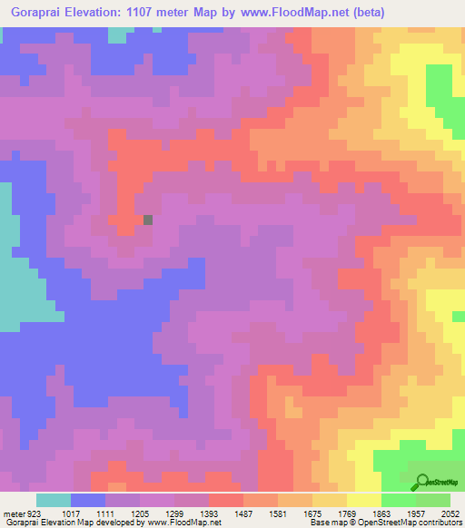 Goraprai,Afghanistan Elevation Map