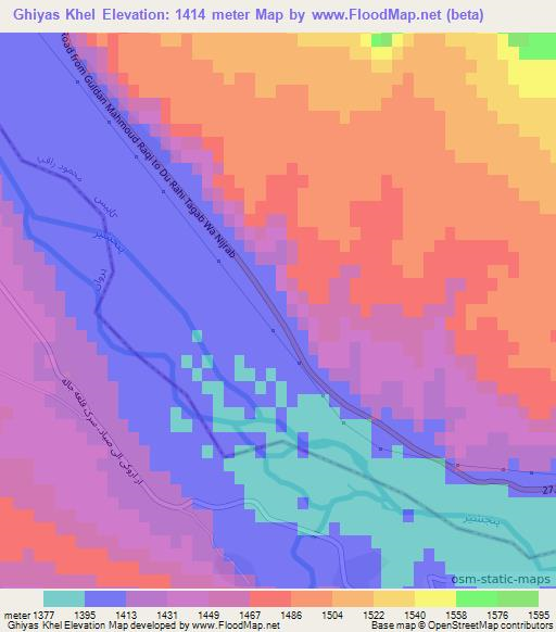 Ghiyas Khel,Afghanistan Elevation Map