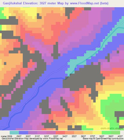 Ganjilukshal,Afghanistan Elevation Map