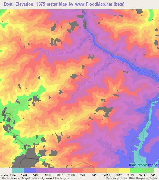 Dosti,Afghanistan Elevation Map