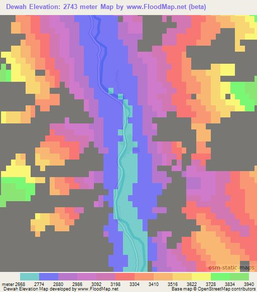 Dewah,Afghanistan Elevation Map