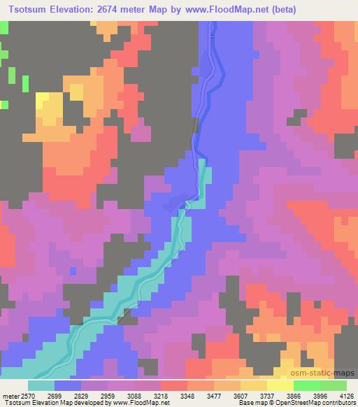 Tsotsum,Afghanistan Elevation Map