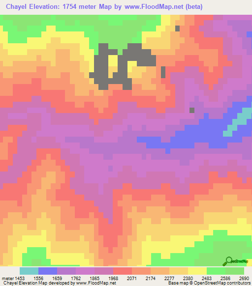 Chayel,Afghanistan Elevation Map