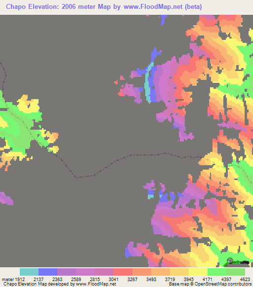 Chapo,Afghanistan Elevation Map