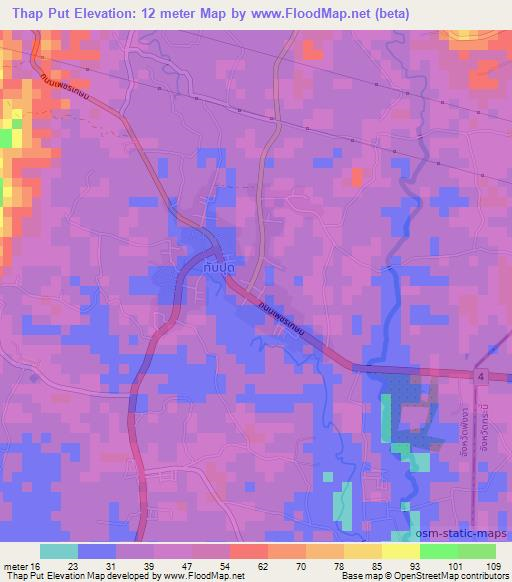 Thap Put,Thailand Elevation Map