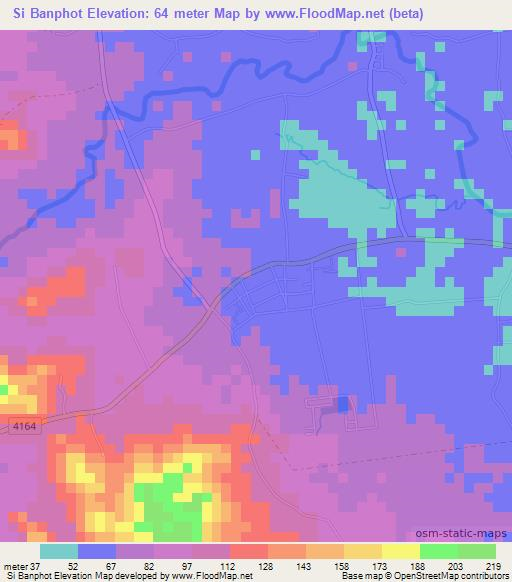 Si Banphot,Thailand Elevation Map