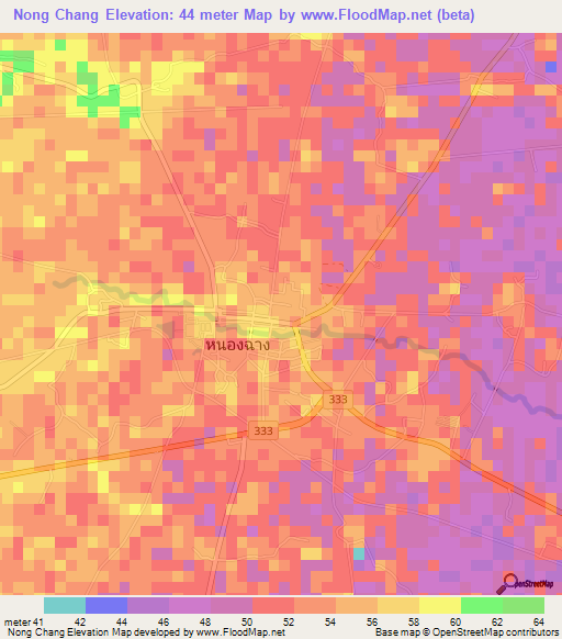 Nong Chang,Thailand Elevation Map