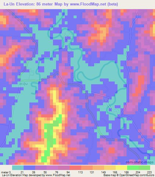 La-Un,Thailand Elevation Map
