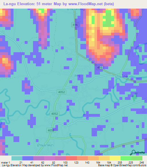 La-ngu,Thailand Elevation Map
