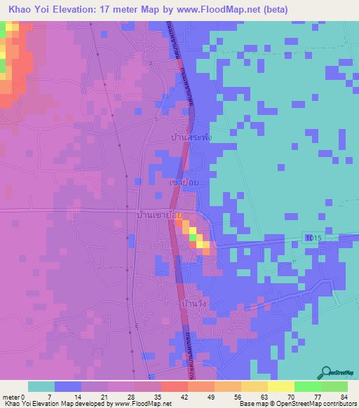 Khao Yoi,Thailand Elevation Map