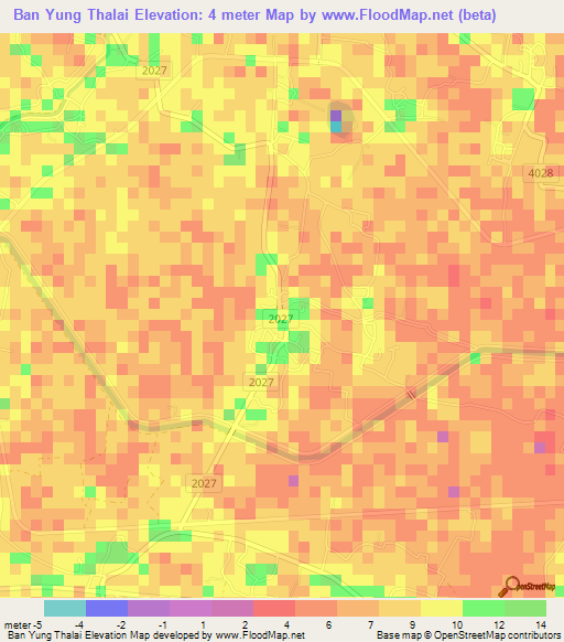 Ban Yung Thalai,Thailand Elevation Map