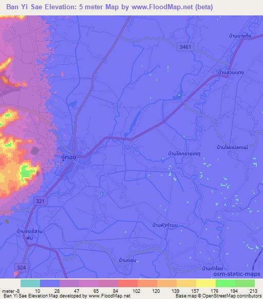 Ban Yi Sae,Thailand Elevation Map