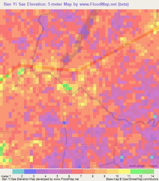 Ban Yi Sae,Thailand Elevation Map