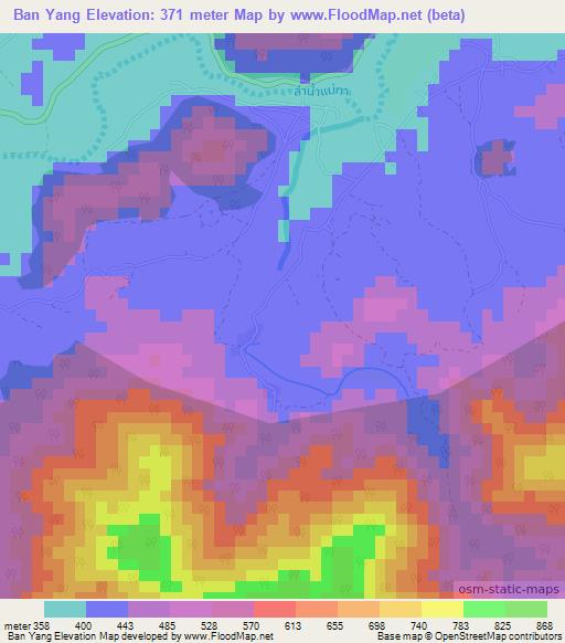 Ban Yang,Thailand Elevation Map