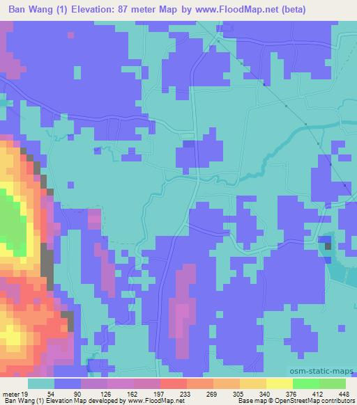 Ban Wang (1),Thailand Elevation Map