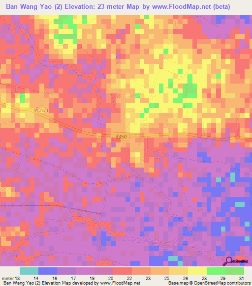 Ban Wang Yao (2),Thailand Elevation Map