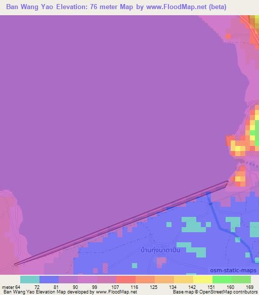 Ban Wang Yao,Thailand Elevation Map