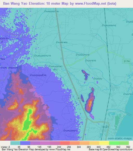 Ban Wang Yao,Thailand Elevation Map